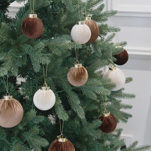 3.15inch Velvet Ornaments for Christmas Tree, 15pcs Multicolor Flocked Christmas Ornaments Decorations Balls Set Decor in Kuwait