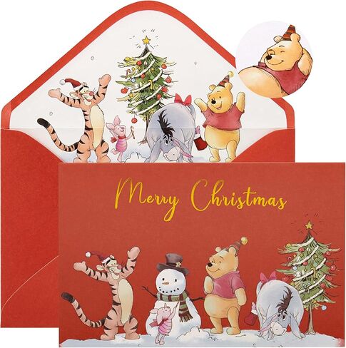 بطاقات كريسكي دوج لعيد الميلاد المجيد مع مغلفات وملصقات متطابقة، 25 حزمة من بطاقات عيد الميلاد المجيد مع مظاريف بطاقات شكر من رقائق الذهب تحت عنوان الكلب in Kuwait