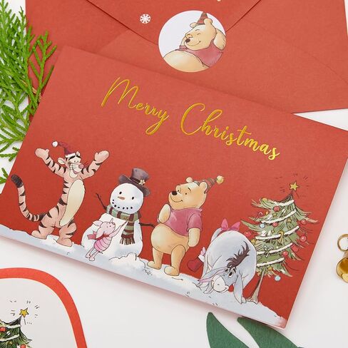 بطاقات كريسكي دوج لعيد الميلاد المجيد مع مغلفات وملصقات متطابقة، 25 حزمة من بطاقات عيد الميلاد المجيد مع مظاريف بطاقات شكر من رقائق الذهب تحت عنوان الكلب in Kuwait