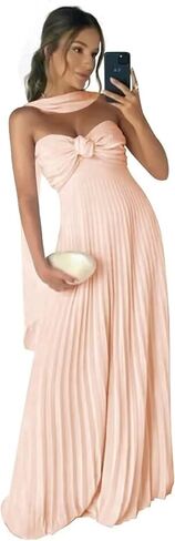 Sweetheart Bridesmaid Dresses Pleated Chiffon Prom Dress A Line Wedding Guest Gowns with Scarf in Saudi Arabia