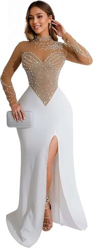 Zoctuo Mermaid Dress with Rhinestone Beaded Bodice for Women Formal Elegant in Saudi Arabia