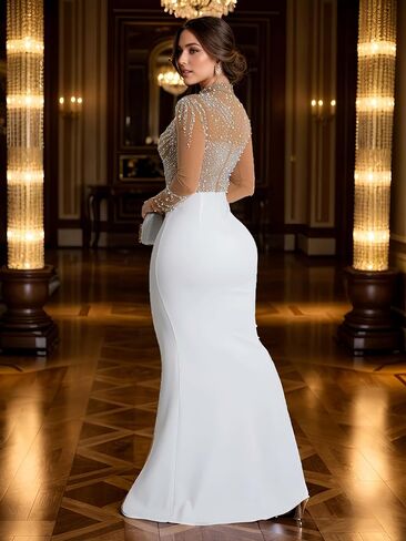 Zoctuo Mermaid Dress with Rhinestone Beaded Bodice for Women Formal Elegant in Saudi Arabia