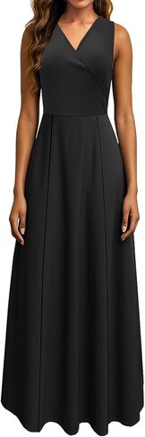 Formal Dress for Women Elegant V Neck Sleeveless Sexy High Split Evening Party Cocktail Prom Long Dresses in Kuwait