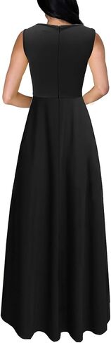 Formal Dress for Women Elegant V Neck Sleeveless Sexy High Split Evening Party Cocktail Prom Long Dresses in Kuwait