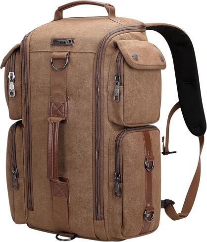 WITZMAN Travel Backpack for Men and Women Carry On Canvas Backpack Duffel Bag for Airplanes Fit 17 Inch Laptop (6661 canvas black) in Saudi Arabia