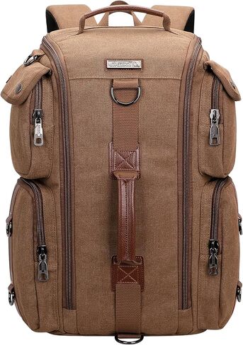 WITZMAN Travel Backpack for Men and Women Carry On Canvas Backpack Duffel Bag for Airplanes Fit 17 Inch Laptop (6661 canvas black) in Saudi Arabia