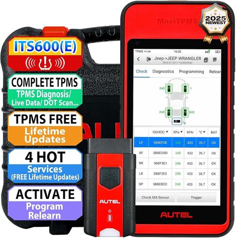 Autel MaxiTPMS ITS600 (E) TPMS Programming Tool, 2025 Complete TPMS Functions as ITS600 Pro Up of TS508WF/ MK808S-TS/ TS900, Relearn/Activate Sensors, Oil Reset EPB BMS SAS, Lifetime Free Updates in Saudi Arabia