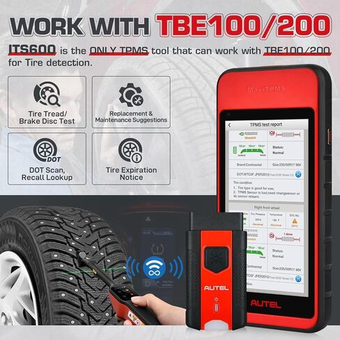 Autel MaxiTPMS ITS600 (E) TPMS Programming Tool, 2025 Complete TPMS Functions as ITS600 Pro Up of TS508WF/ MK808S-TS/ TS900, Relearn/Activate Sensors, Oil Reset EPB BMS SAS, Lifetime Free Updates in Saudi Arabia