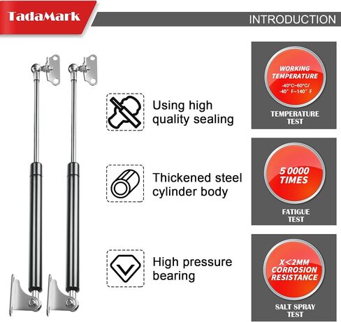 2 Pcs 17 Inch 100lbs/445N Gas Strut Spring Shock with L Mount Brackets for RV Bed Storage Large Storage Box Lid Truck Cap Camper Shell Boat Hatch Door Heavy Duty Box Lid in Saudi Arabia