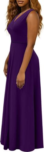 Formal Dress for Women Elegant V Neck Sleeveless Sexy High Split Evening Party Cocktail Prom Long Dresses in Kuwait
