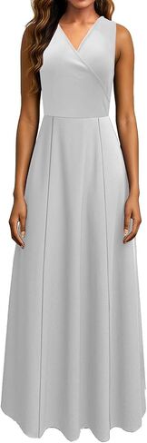 Formal Dress for Women Elegant V Neck Sleeveless Sexy High Split Evening Party Cocktail Prom Long Dresses in Kuwait