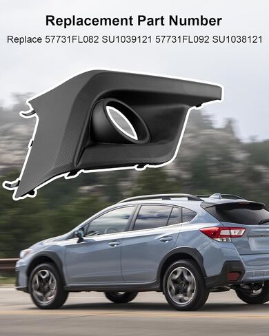 Fog Light Bezel Driver and Passenger Side Fit for Subaru Crosstrek 2018-2020 Replace 57731FL082 SU1039121 57731FL092 SU1038121, Front Driving Lamp Trim Cover with Fog Light Hole, 1 Pair in Saudi Arabia