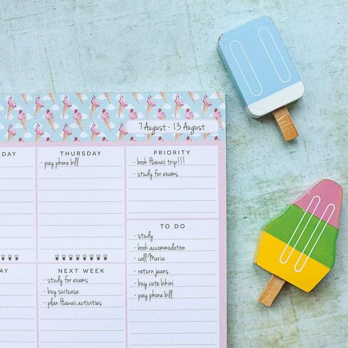 Undated Weekly Desk Planner Pad - 52 Pages Weekly Notepad with To Do List and Habit Tracker | Weekly Desk Pad Tear Off for Organization in Saudi Arabia