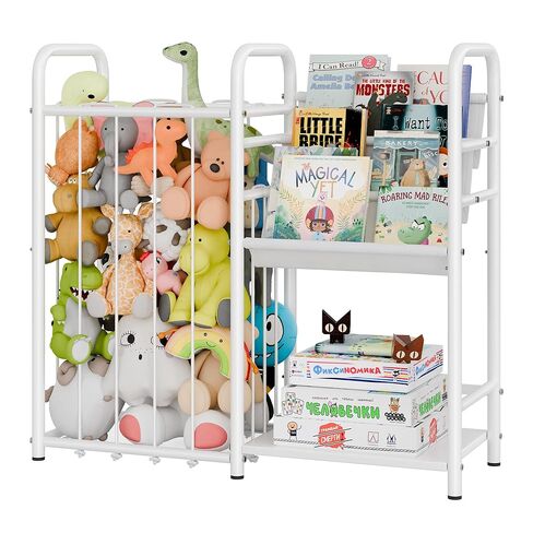 GRANNY SAYS Stuffed Animal Storage, Plushies Storage with Wheels, Stuffed Animal Zoo Storage Tube, Toy Storage Organizer, Stuffed Animal Holder for Kids Room, Playroom, Nursery, White in Kuwait