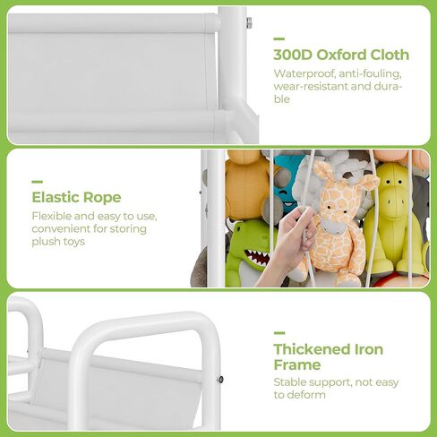 GRANNY SAYS Stuffed Animal Storage, Plushies Storage with Wheels, Stuffed Animal Zoo Storage Tube, Toy Storage Organizer, Stuffed Animal Holder for Kids Room, Playroom, Nursery, White in Kuwait