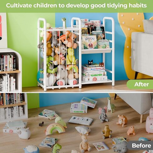 GRANNY SAYS Stuffed Animal Storage, Plushies Storage with Wheels, Stuffed Animal Zoo Storage Tube, Toy Storage Organizer, Stuffed Animal Holder for Kids Room, Playroom, Nursery, White in Kuwait