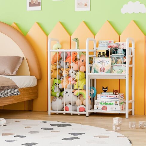 GRANNY SAYS Stuffed Animal Storage, Plushies Storage with Wheels, Stuffed Animal Zoo Storage Tube, Toy Storage Organizer, Stuffed Animal Holder for Kids Room, Playroom, Nursery, White in Kuwait