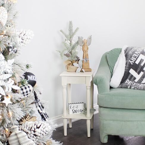 AuldHome Design Wooden Angel Christmas Statue; Farmhouse Holiday Decor Wood and Metal Figurine in Kuwait