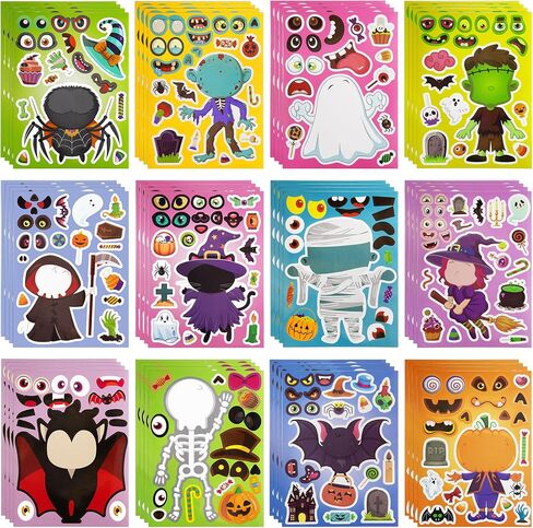 48 Sheets Thanksgiving Make a Turkey Stickers, Thanksgiving Crafts for Kids, DIY Party Game Favors Supplies Autumn Make Your Own Turkey Stickers, Thanksgiving Decoration Gifts for Kids in Saudi Arabia
