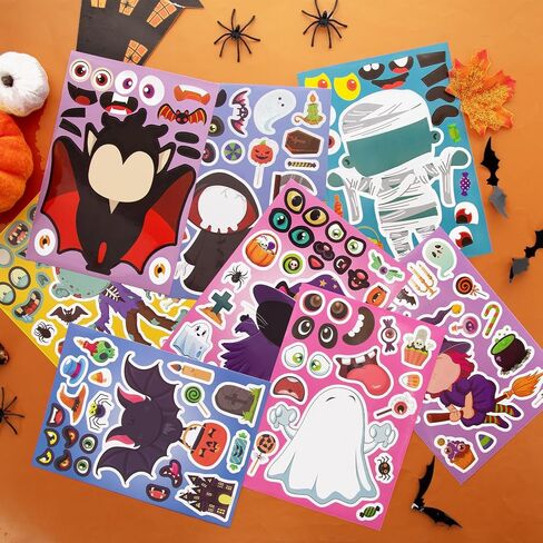 48 Sheets Thanksgiving Make a Turkey Stickers, Thanksgiving Crafts for Kids, DIY Party Game Favors Supplies Autumn Make Your Own Turkey Stickers, Thanksgiving Decoration Gifts for Kids in Saudi Arabia