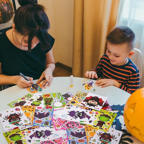 48 Sheets Thanksgiving Make a Turkey Stickers, Thanksgiving Crafts for Kids, DIY Party Game Favors Supplies Autumn Make Your Own Turkey Stickers, Thanksgiving Decoration Gifts for Kids in Saudi Arabia