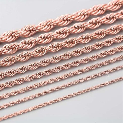 HIJONES Stainless Steel Rope Chain Necklace for Men Women Twist Rope Chain Solid Jewelry 18-33 Inches Hip Hop Rock Chain in Kuwait