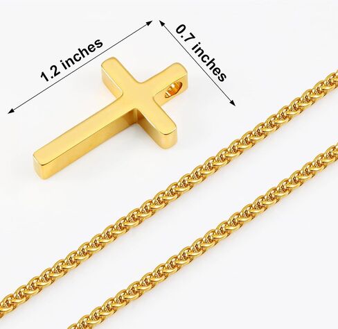 Monily Birthday Gifts for Dad Cross Necklace for Men Silver/Gold Stainless Steel Cross Chain Pendant Necklace for Mens Father's day gifts in Saudi Arabia