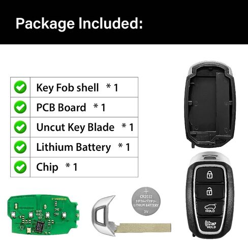 بديل لجهاز التحكم عن بعد Hyundai Santa Fe Key Fob 2019 2020 4 أزرار 434 ميجا هرتز TQ8-FOB-4F19، أسود in Saudi Arabia