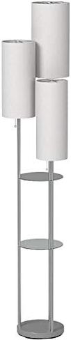 Adesso 4305-01 Trio Shelf Floor Lamp, 68 in., 3 x 40W Type A (Not Included), Black w/Antique Brass Accents, Floor Lamps in Kuwait