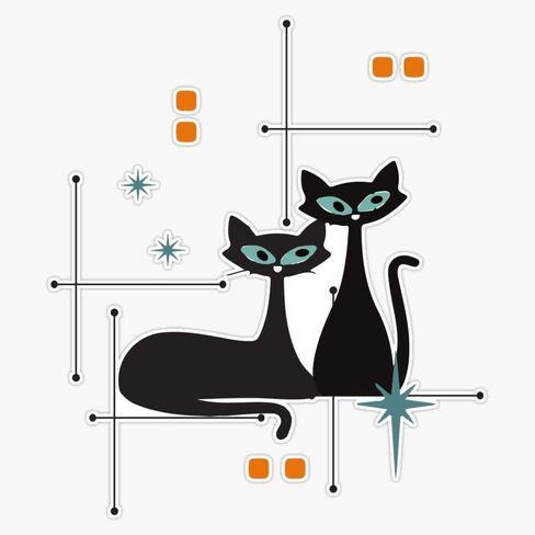 Twin Atomic Cats Sticker Bumper Sticker Vinyl Decal 5" in Saudi Arabia