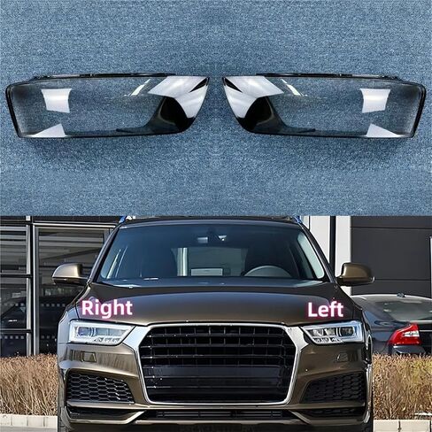 Compatible For Audi Q3 2016 2017 2018 Car Clear Front Headlight Lens Cover Replacement Headlight HeadLamp Shell Cover(1PCS Right Side) in Saudi Arabia