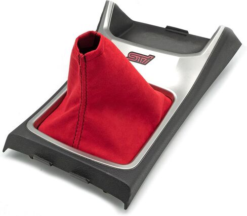 حذاء Billetworkz Premium Shift لدليل Subaru WRX (2015-2021) - مصنوع من مادة الكانتارا الأصلية، خياطة حمراء/سوداء in Kuwait