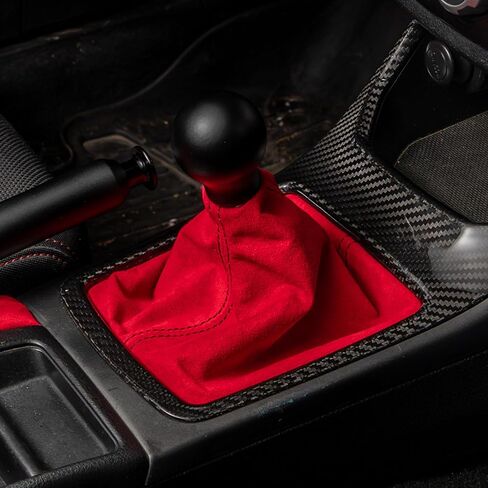 حذاء Billetworkz Premium Shift لدليل Subaru WRX (2015-2021) - مصنوع من مادة الكانتارا الأصلية، خياطة حمراء/سوداء in Kuwait