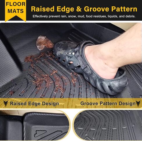 ZOKYUYS® Floor Mats for Ford Bronco Sport 2025 2024-2021, Custom Fit All-Weather Protective TPE Cargo Liner Backrest Mats Automotive Accessories Full Sets, Front, 2nd Row, Trunk Mat & Backrest Mat in Saudi Arabia
