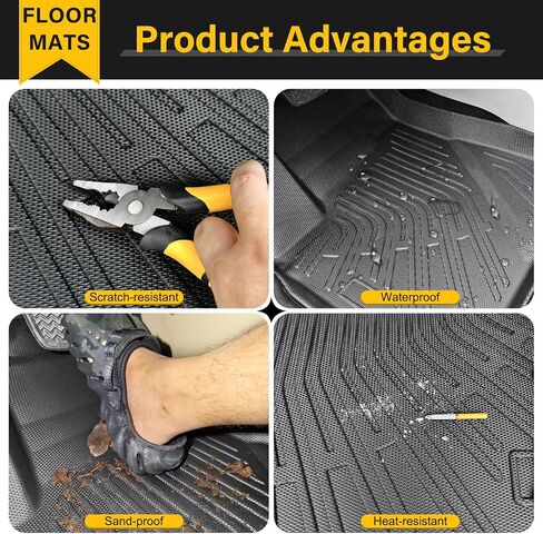 ZOKYUYS® Floor Mats for Ford Bronco Sport 2025 2024-2021, Custom Fit All-Weather Protective TPE Cargo Liner Backrest Mats Automotive Accessories Full Sets, Front, 2nd Row, Trunk Mat & Backrest Mat in Saudi Arabia