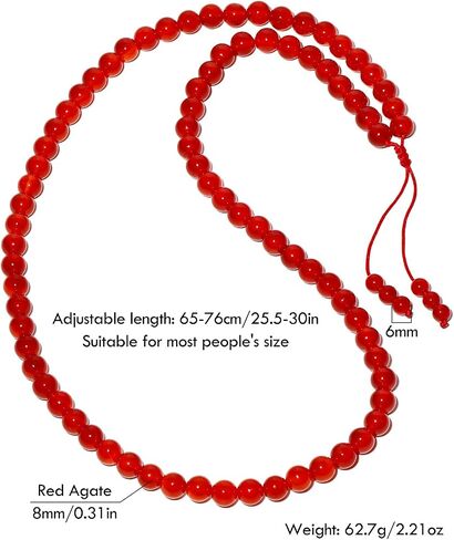 Simple Crystals and Stones Beaded Necklace Protection Balance Meditation Long Necklaces for Women and Men Amulet Jewelry in Saudi Arabia