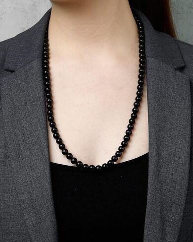 Simple Crystals and Stones Beaded Necklace Protection Balance Meditation Long Necklaces for Women and Men Amulet Jewelry in Saudi Arabia