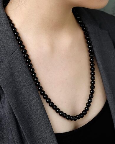 Simple Crystals and Stones Beaded Necklace Protection Balance Meditation Long Necklaces for Women and Men Amulet Jewelry in Saudi Arabia