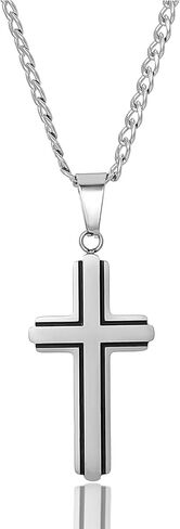 Invicta Jewelry Men's Polished Cross Steel Pendant Necklace - 24" in Saudi Arabia