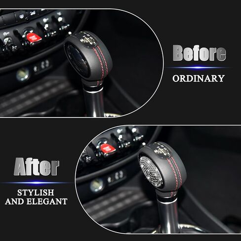 غطاء مقبض ناقل الحركة من TOMALL متوافق مع Mini Cooper F54 F56 F55 Diamond Shifter Panel غطاء ذراع ناقل الحركة الداخلي مع ديكورات كريستالية لملحقات السيارة اللامعة in Saudi Arabia