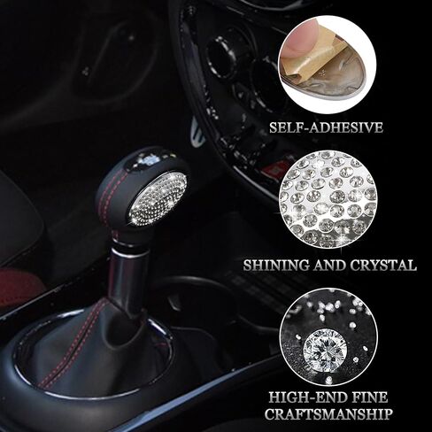 غطاء مقبض ناقل الحركة من TOMALL متوافق مع Mini Cooper F54 F56 F55 Diamond Shifter Panel غطاء ذراع ناقل الحركة الداخلي مع ديكورات كريستالية لملحقات السيارة اللامعة in Saudi Arabia