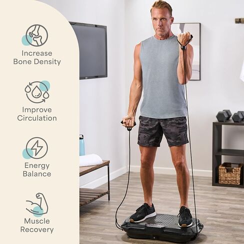 Lifepro Waver Vibration Plate Exercise Machine – High-Intensity Vibration for Muscle Activation, Full-Body Workout Vibrating Platform with Loop Bands, Fitness Equipment for Strength Toning & Fat Loss in Kuwait