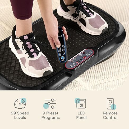 Lifepro Waver Vibration Plate Exercise Machine – High-Intensity Vibration for Muscle Activation, Full-Body Workout Vibrating Platform with Loop Bands, Fitness Equipment for Strength Toning & Fat Loss in Kuwait