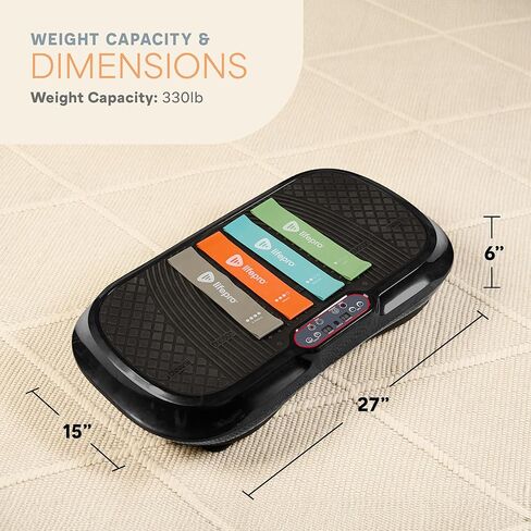 Lifepro Waver Vibration Plate Exercise Machine – High-Intensity Vibration for Muscle Activation, Full-Body Workout Vibrating Platform with Loop Bands, Fitness Equipment for Strength Toning & Fat Loss in Kuwait