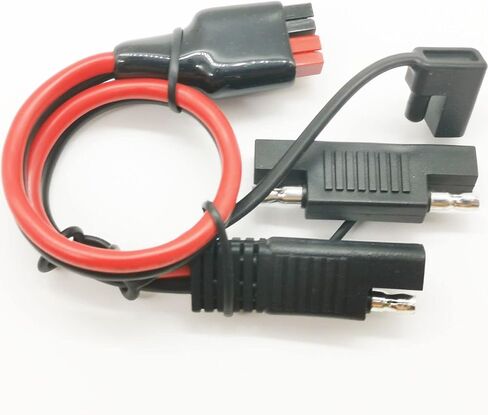 موصل 10AWG 45A إلى كابل موصل SAE، موصل محول الطاقة الشمسية، كابل تمديد بطارية SAE، مجموعات كابل اللوحة الشمسية - 0.3 متر/0.98 قدم مع موصل عكسي قطبي SAE in Kuwait