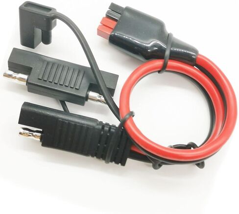موصل 10AWG 45A إلى كابل موصل SAE، موصل محول الطاقة الشمسية، كابل تمديد بطارية SAE، مجموعات كابل اللوحة الشمسية - 0.3 متر/0.98 قدم مع موصل عكسي قطبي SAE in Kuwait