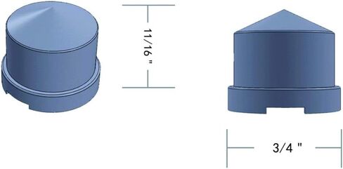 United Pacific 10077 - Wheel Lug Nut Cover - 7/16" X 3/4" Chrome Plastic Pointed Nut Cover - Push-On in Saudi Arabia