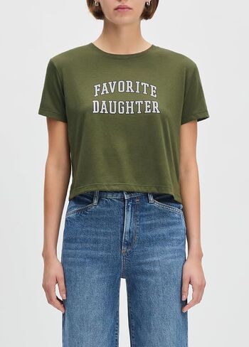 Favorite Daughter Women's Cropped Collegiate Tee in Saudi Arabia