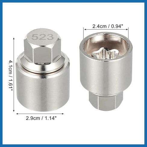 523 Car Metal Wheel Lock Lug Nut Anti Theft Lug Nut Screw Removal Socket Key Wheel Lock Key for VW Touareg Scirocco Magotan Phaeton Tiguan Item Replacement in Saudi Arabia