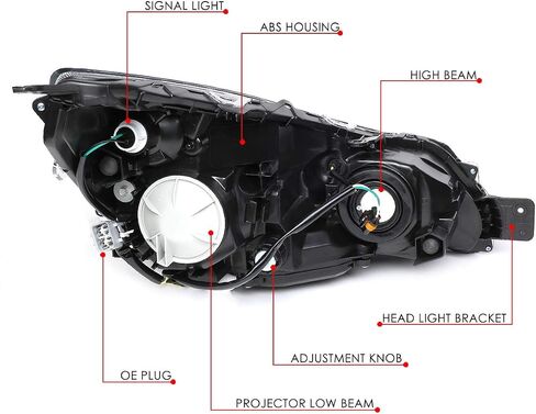 مجموعة المصابيح الأمامية من Auto Dynasty متوافقة مع 2010-2014 Outback Legacy، استبدال المصابيح الأمامية الهالوجين الجانبية للسائق والراكب مع علامة زاوية LED، شعاع منخفض لجهاز العرض، زاوية كهرماني مبيت من الكروم in Saudi Arabia